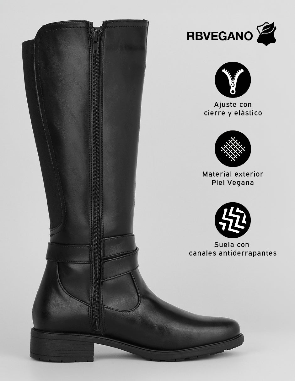 Botas altas Walk en Piel vegana – Negro