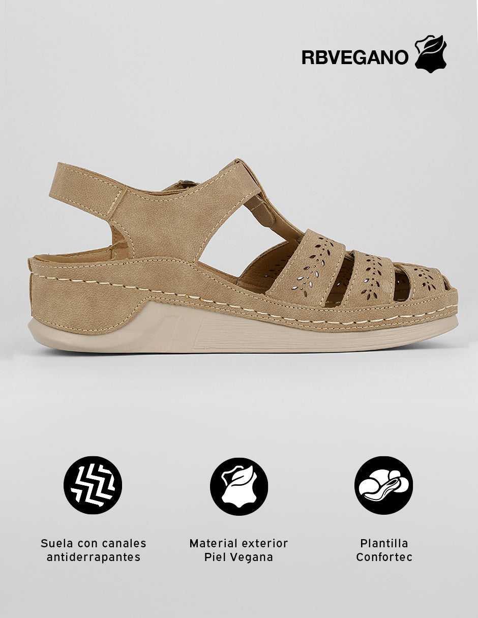 Sandalias con plataforma Naia en Piel vegana – Blanco