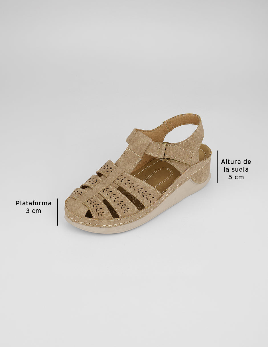 Sandalias con plataforma Naia en Piel vegana – Blanco