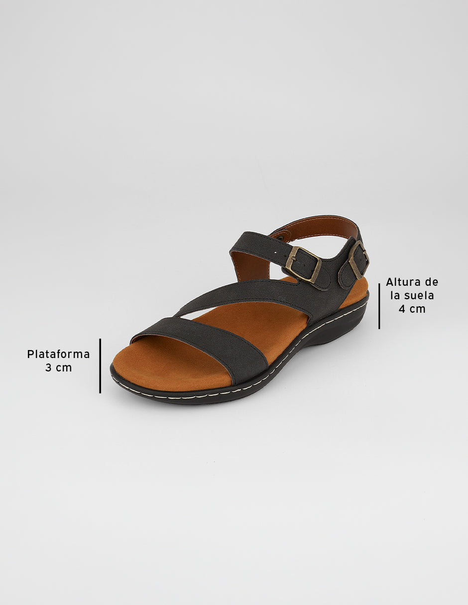 Sandalias con plataforma Brit en Piel vegana – Negro