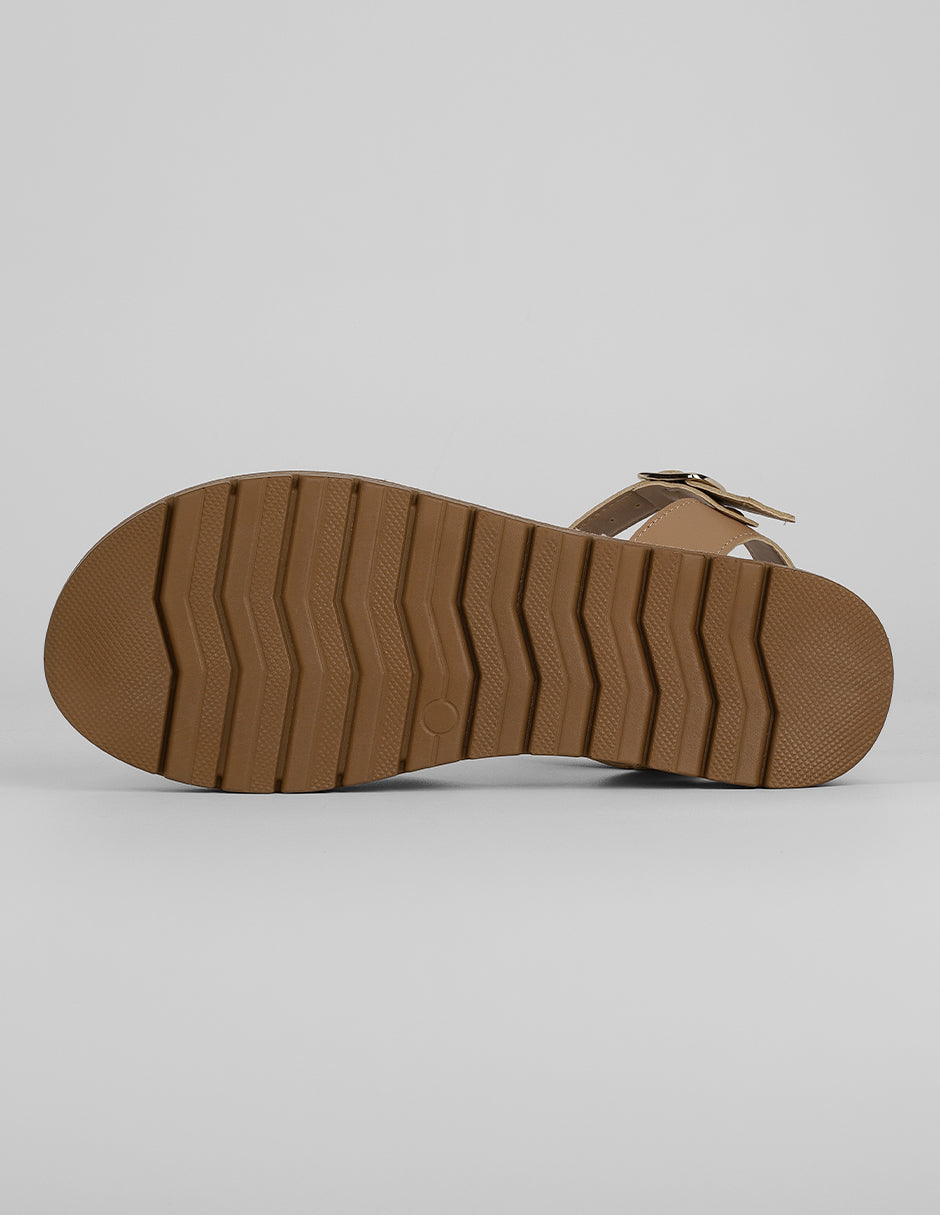 Sandalias con plataforma Gina en Piel vegana – Beige