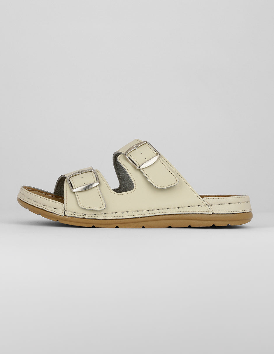 Sandalias con plataforma Exterior Piel vegana Color Beige Para Mujer De RBCOLLECTION