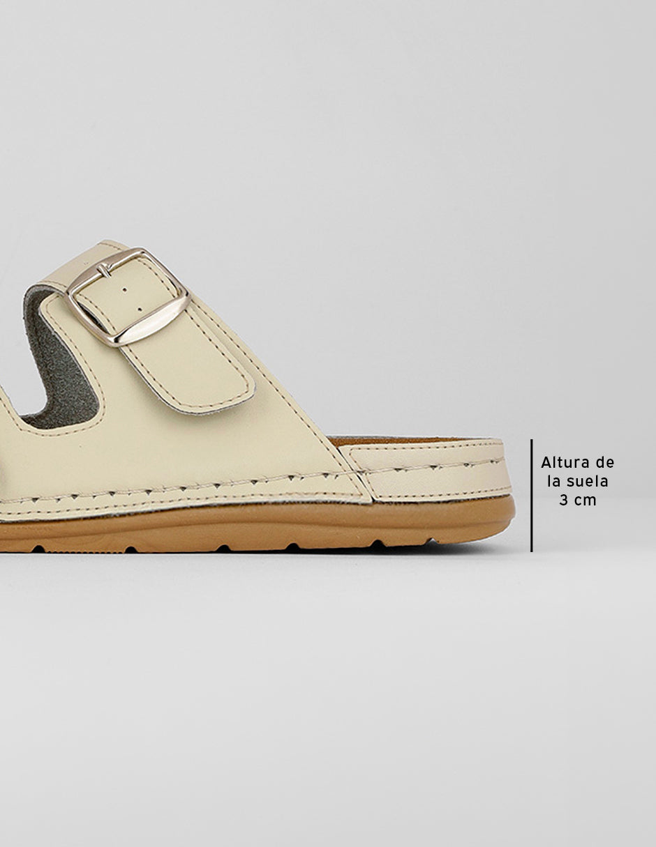 Sandalias con plataforma Brit en Piel vegana – Beige