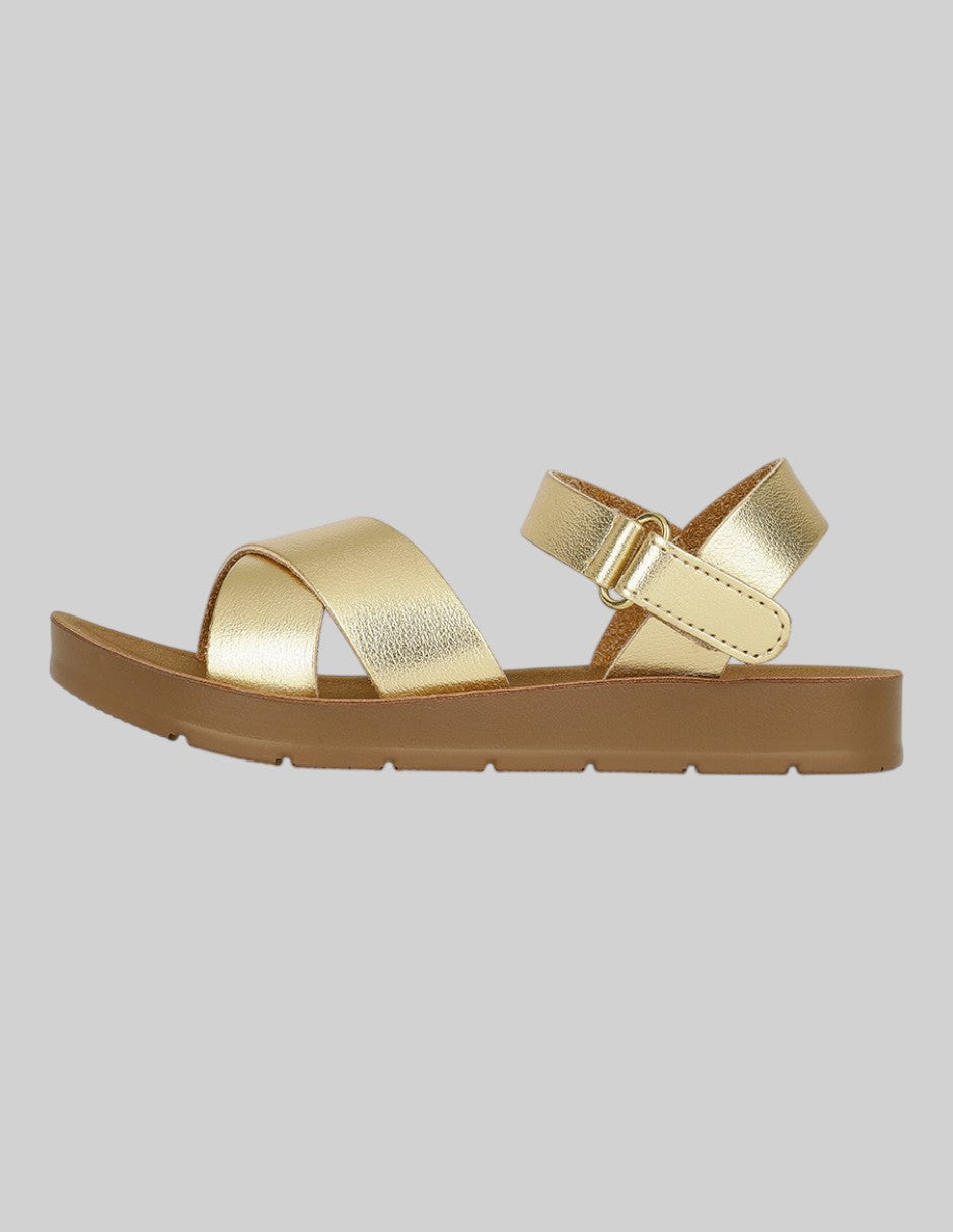 Sandalias Exterior Sintético Color Dorado Para Niña De RBCOLLECTION
