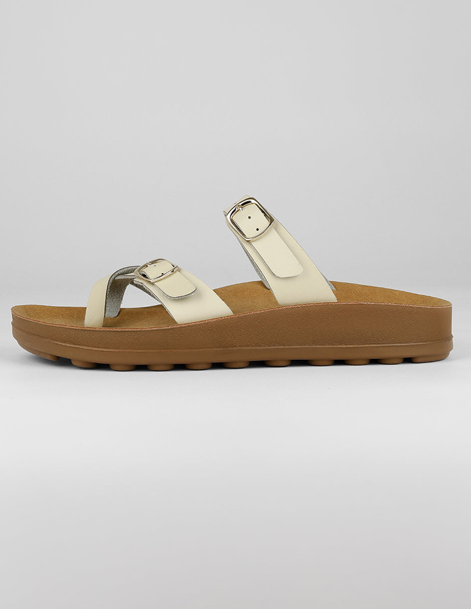 Sandalias de piso Exterior Sintético Color Beige Para Mujer De RBCOLLECTION
