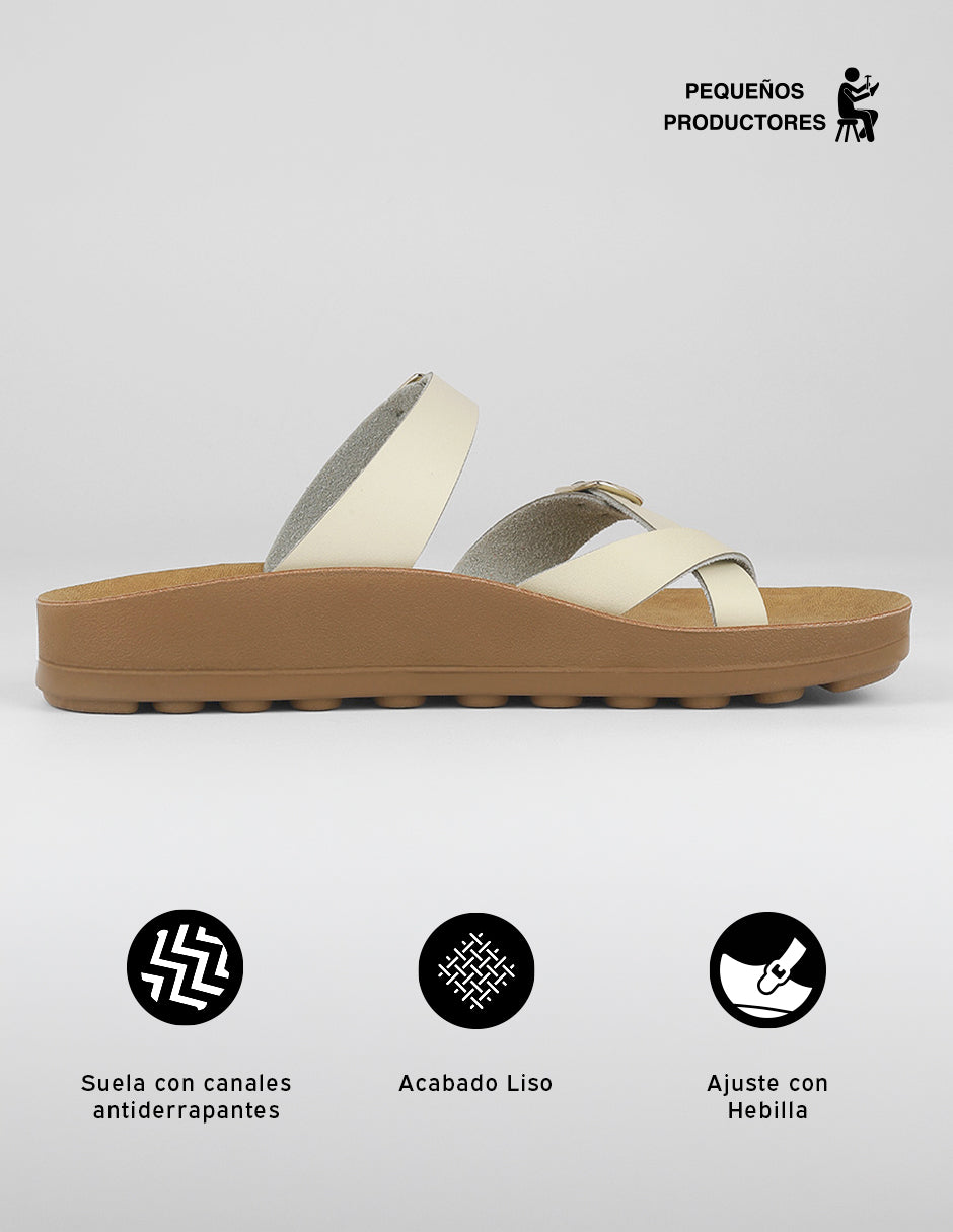 Sandalias de piso Brit en Sintético – Beige