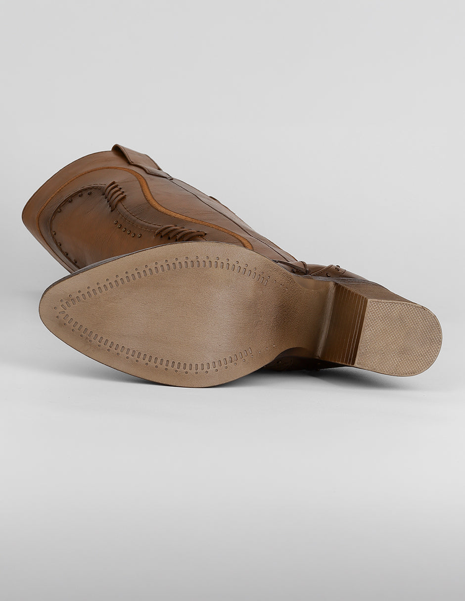 Botas altas West en Piel vegana – Café