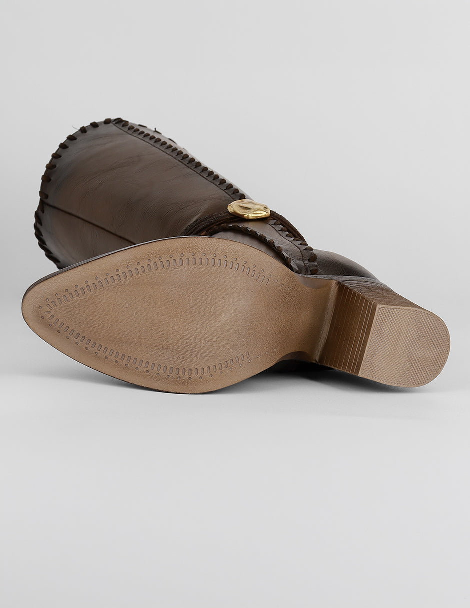 Botas altas West en Piel vegana – Café