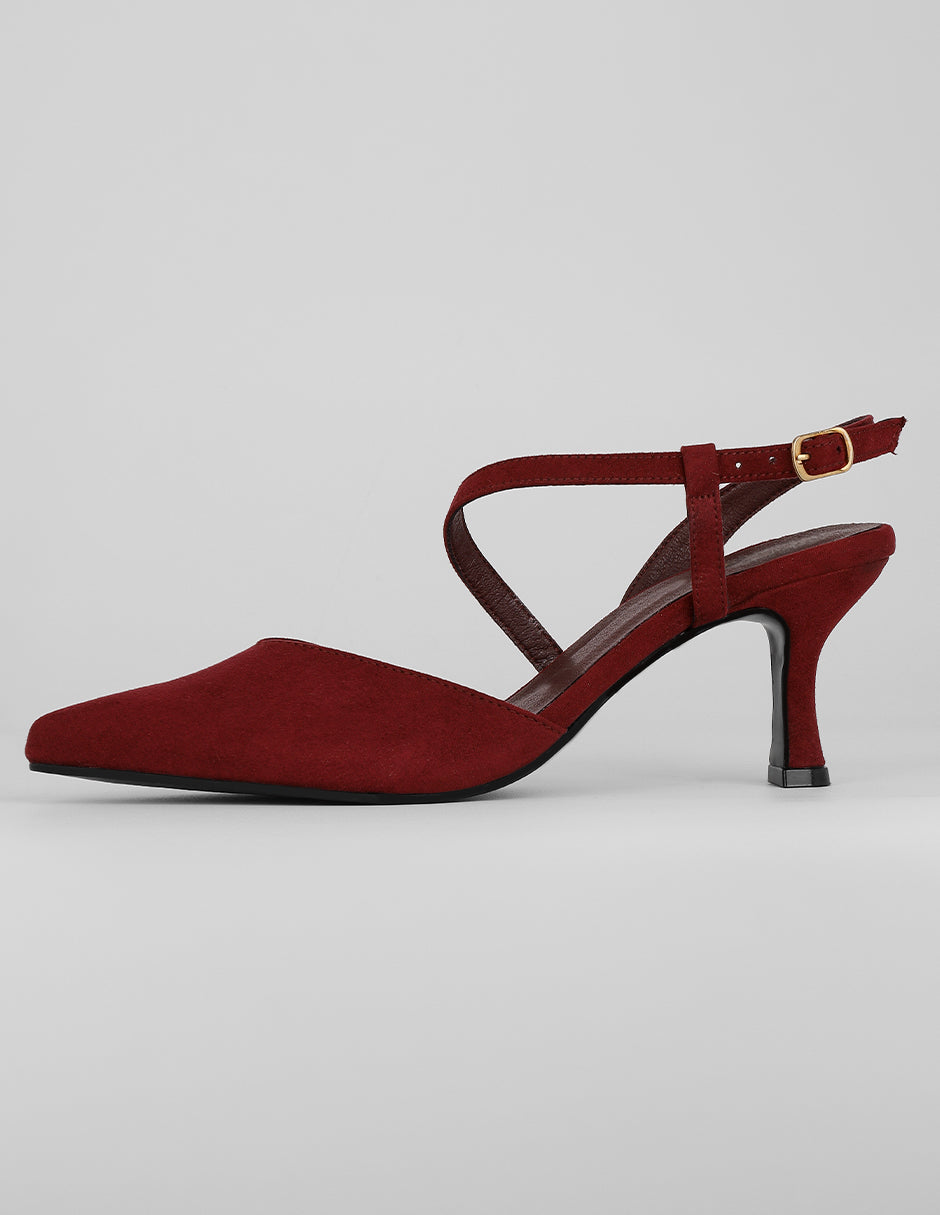 Zapatillas Exterior Gamuza Color Vino Para Mujer De RBCOLLECTION