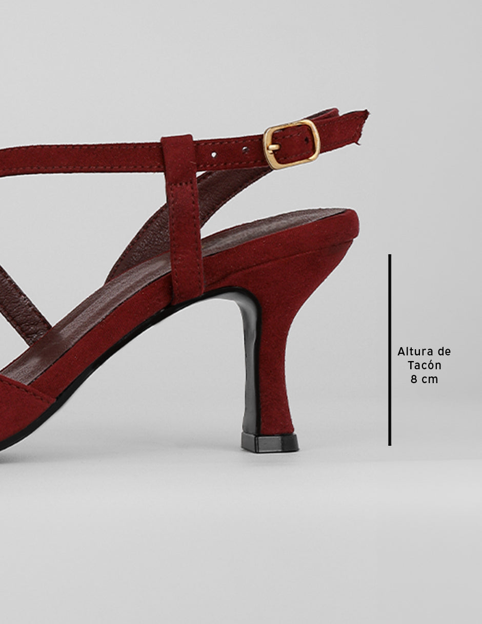 Zapatillas Slingback en Gamuza – Rojo