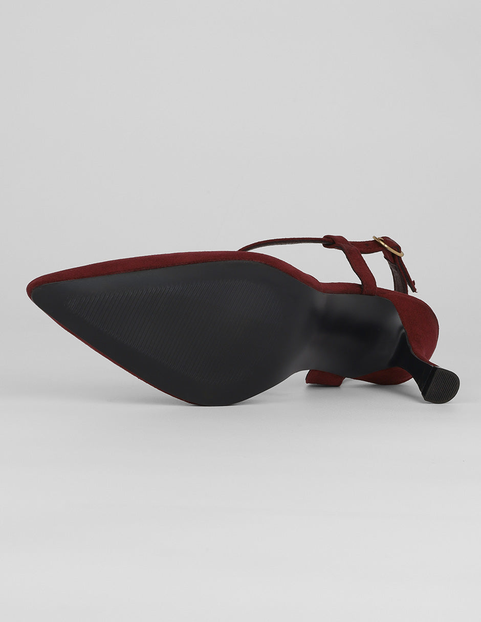 Zapatillas Slingback en Gamuza – Rojo