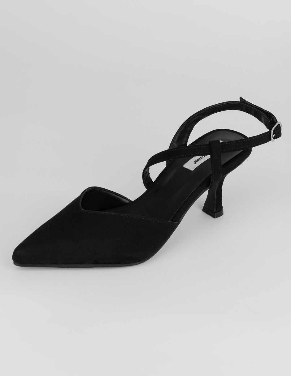 Zapatillas Slingback en Gamuza – Negro