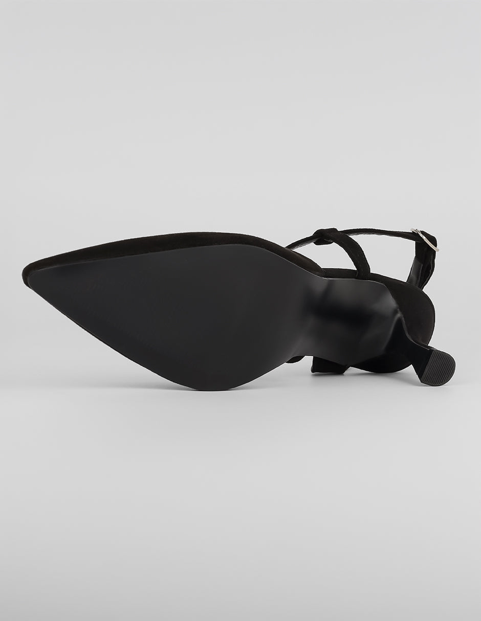 Zapatillas Slingback en Gamuza – Negro