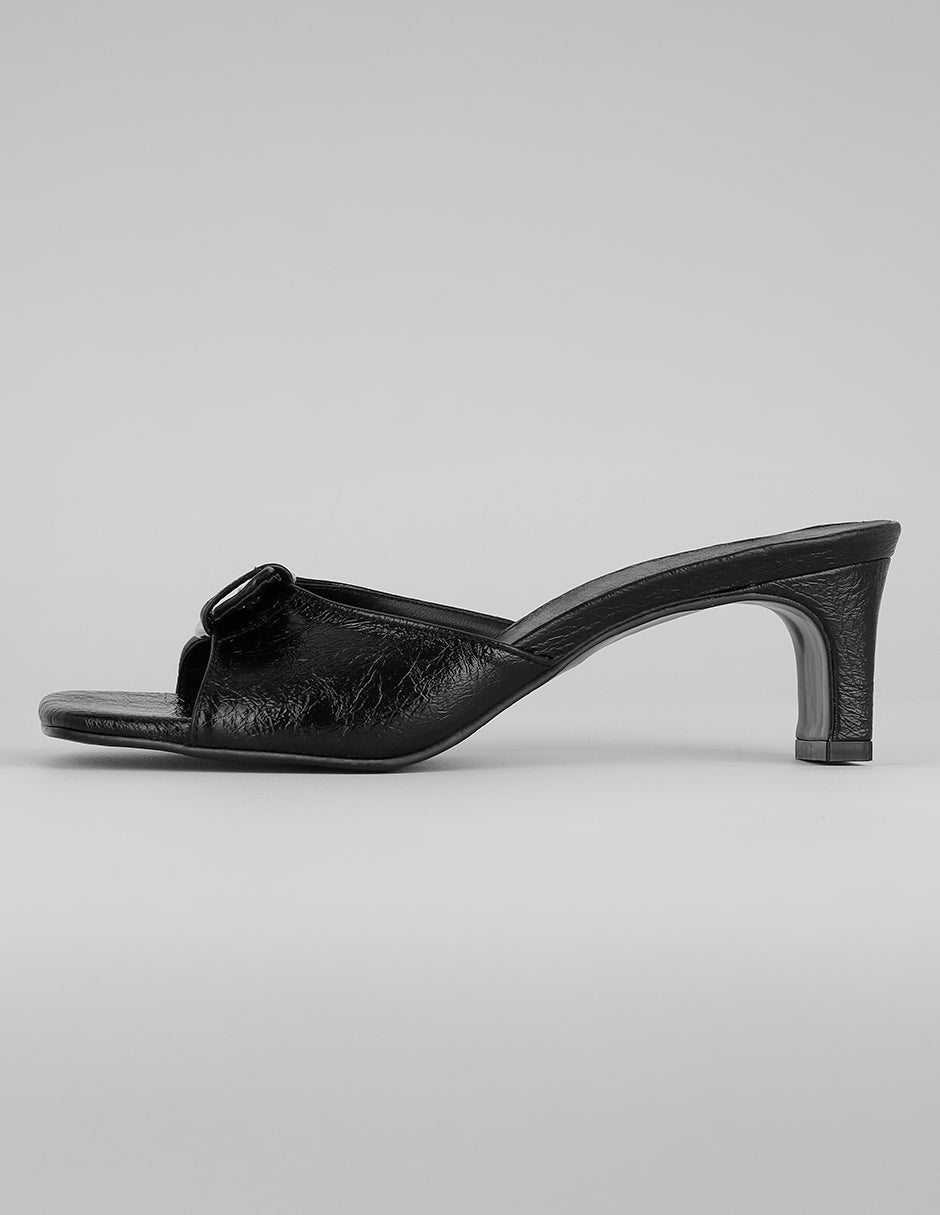 Sandalia con tacón Exterior Piel vegana Color Negro Para Mujer De RBCOLLECTION