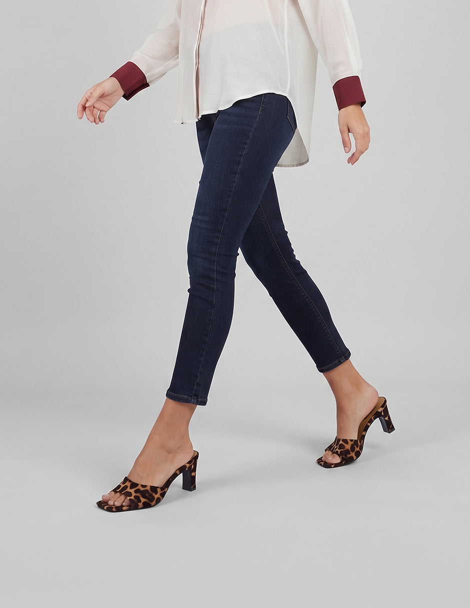 Sandalia con tacón Ave en Textil – Animal print