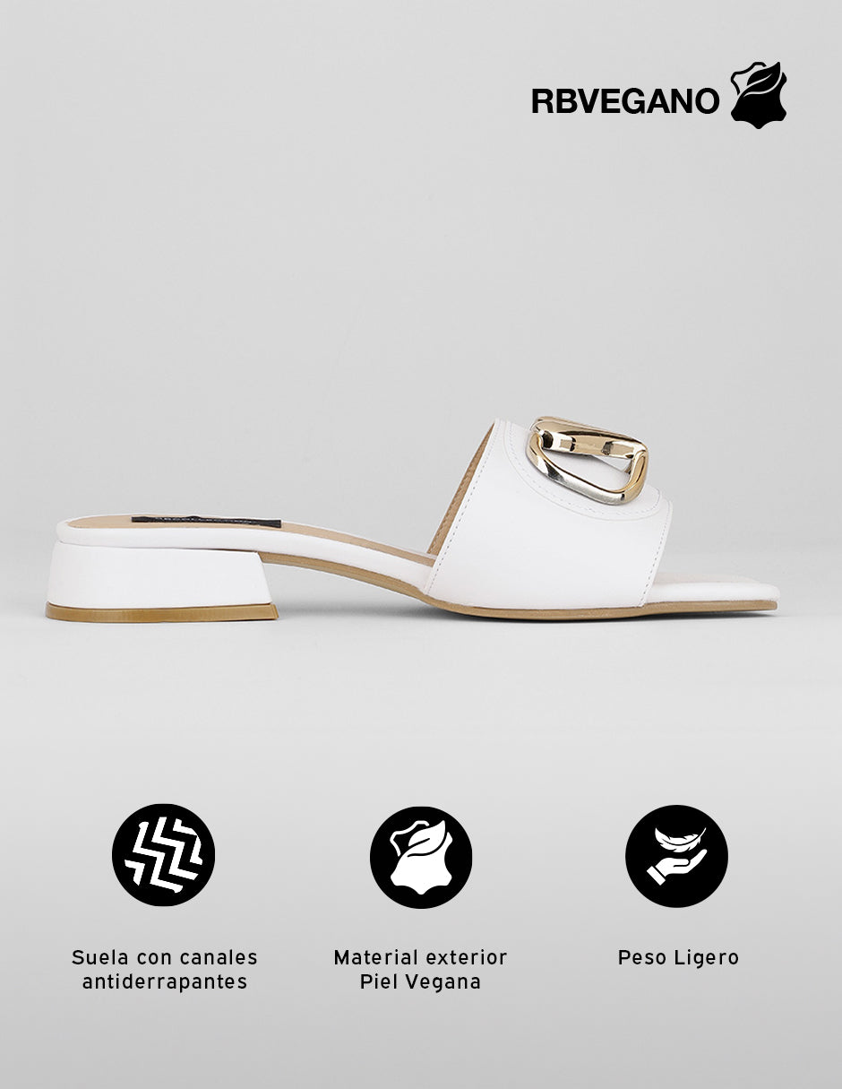 Sandalias de piso Alnia en Piel vegana – Blanco