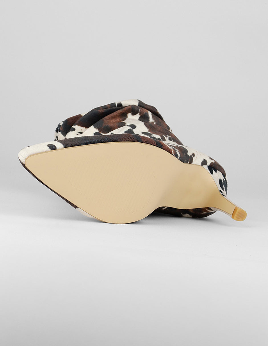 Botín con tacón Kitten en Textil – Animal print