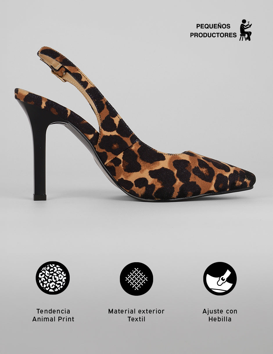 Zapatillas Print en Textil – Café