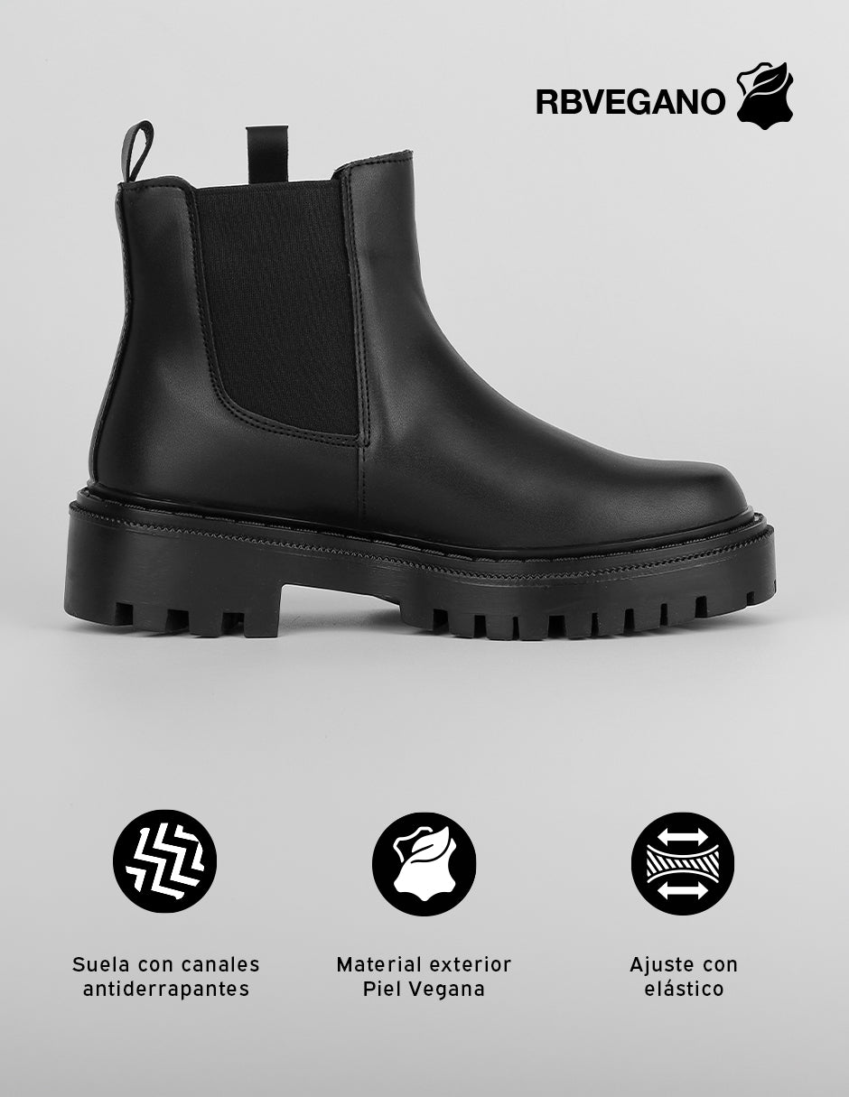 Botas casuales Bike en Piel vegana – Negro