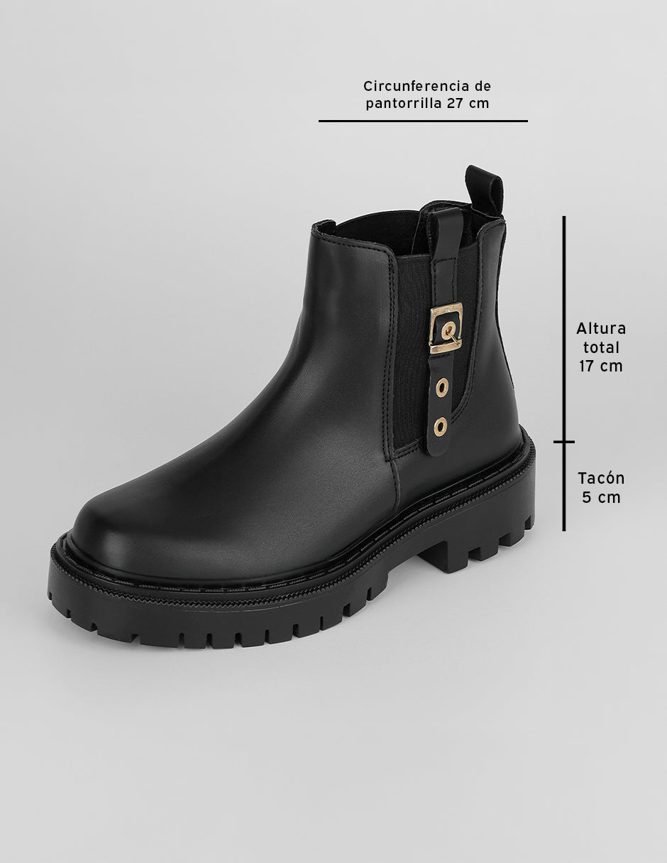 Botas casuales Bike en Piel vegana – Negro