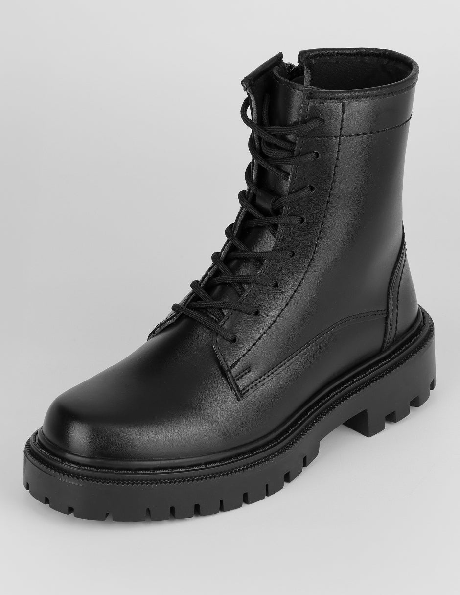 Botas casuales Bike en Piel vegana – Negro