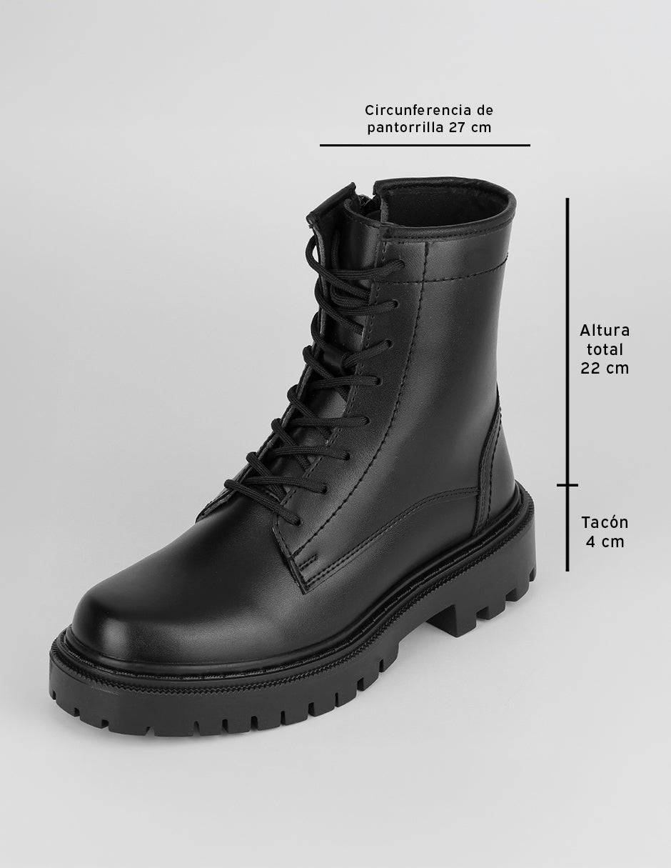 Botas casuales Bike en Piel vegana – Negro