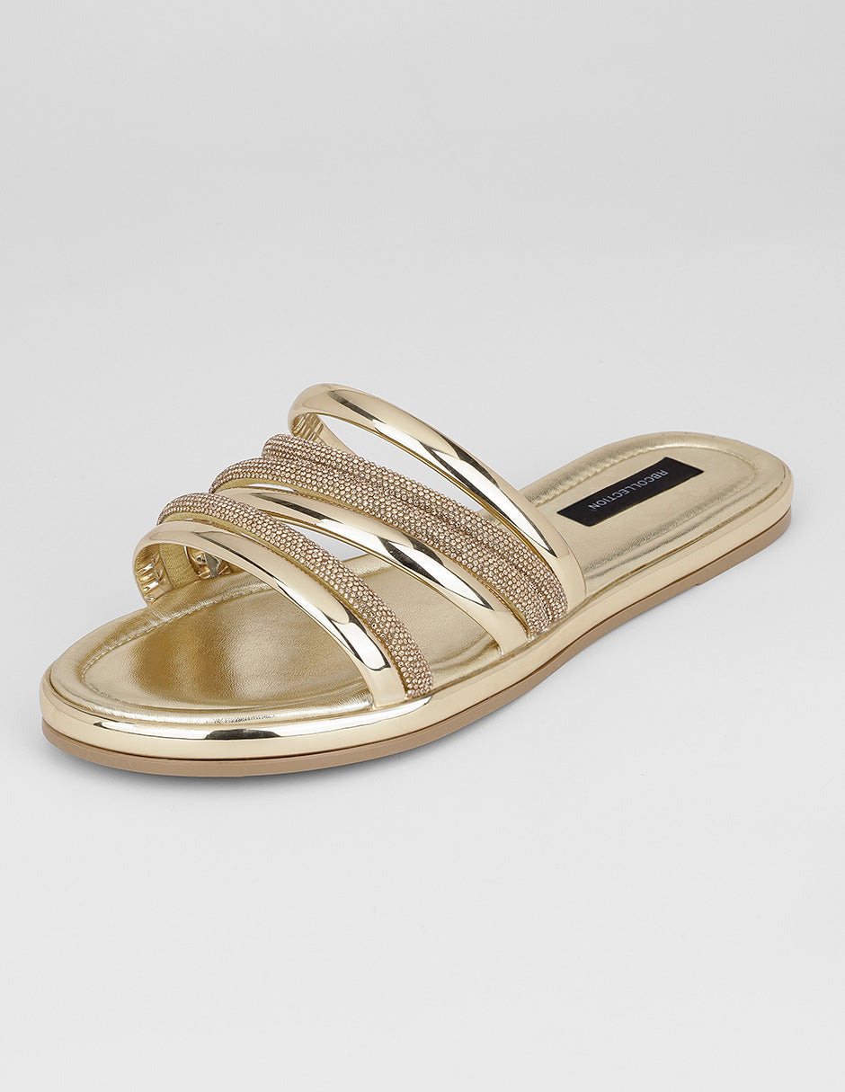 Sandalias de piso Soft en Sintético – Dorado