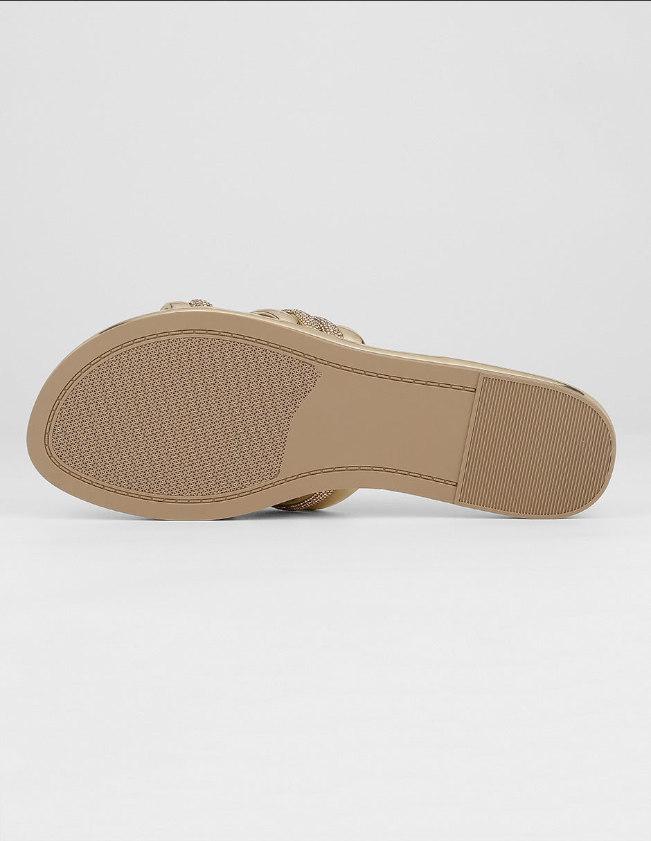 Sandalias de piso Soft en Sintético – Dorado