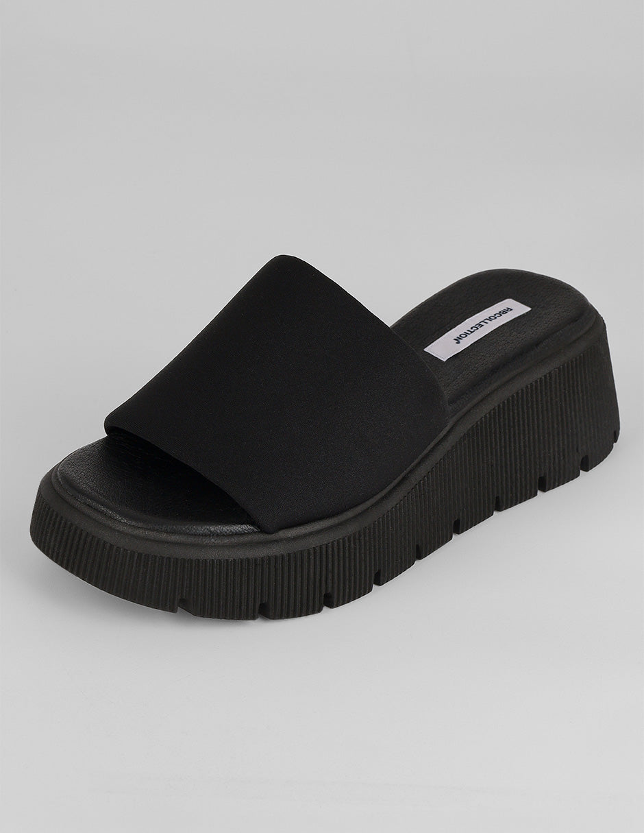 Sandalias con plataforma Brit en Textil – Negro