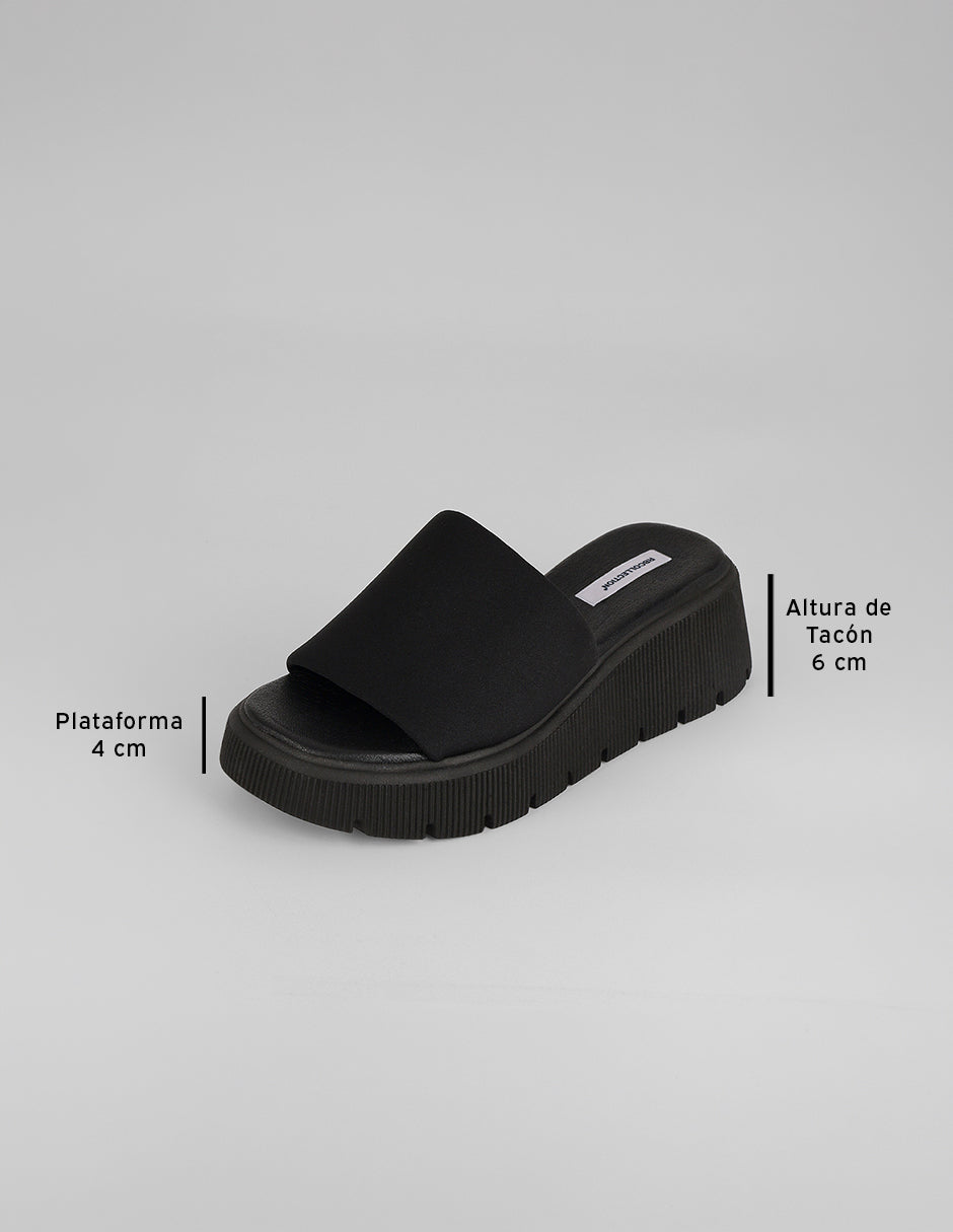 Sandalias con plataforma Brit en Textil – Negro