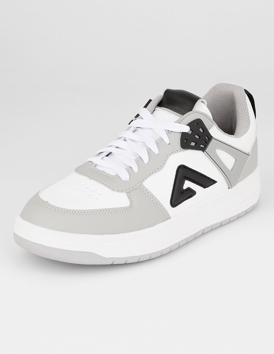 Tenis con cordones  Agle en Piel vegana – Blanco