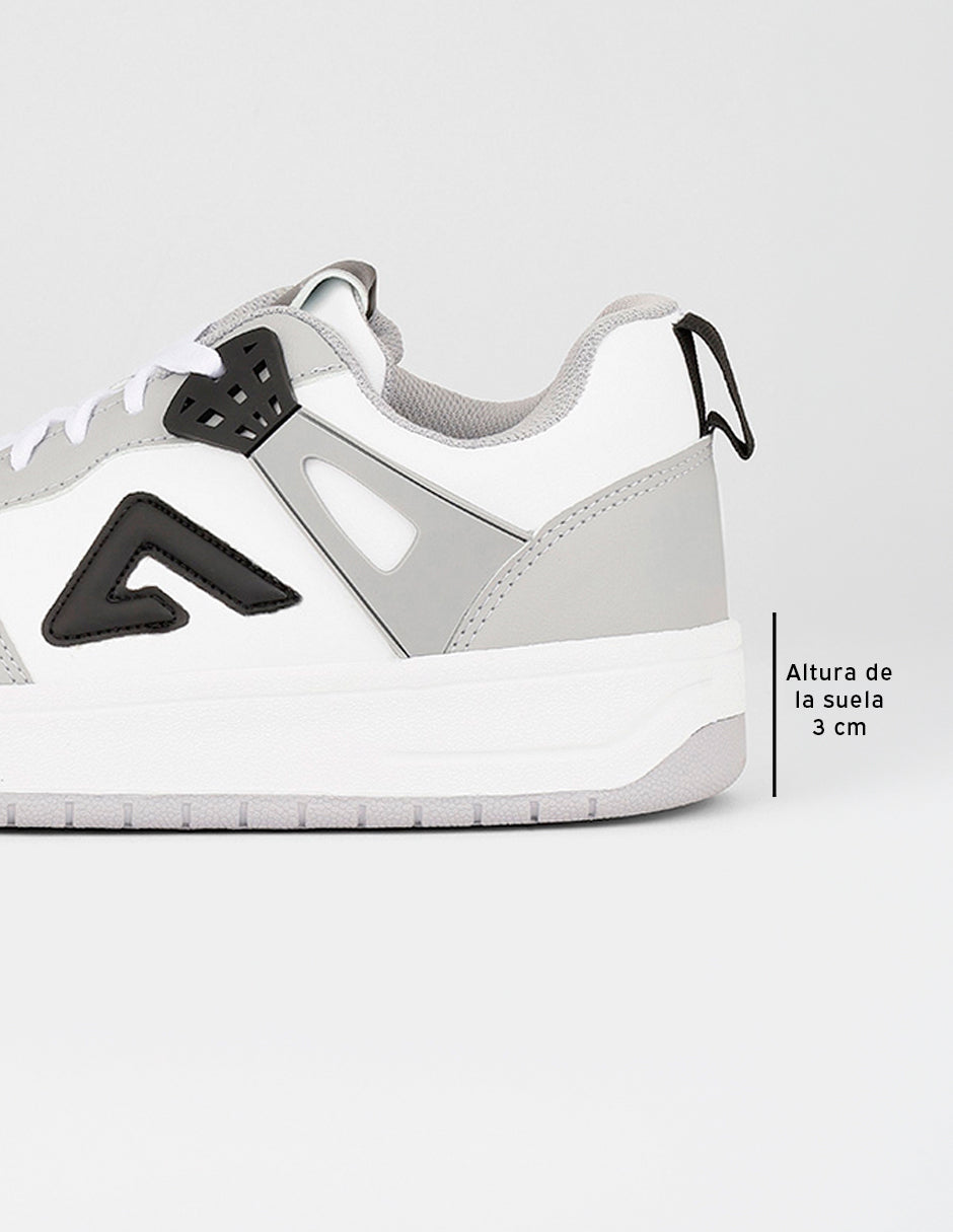 Tenis con cordones  Agle en Piel vegana – Blanco