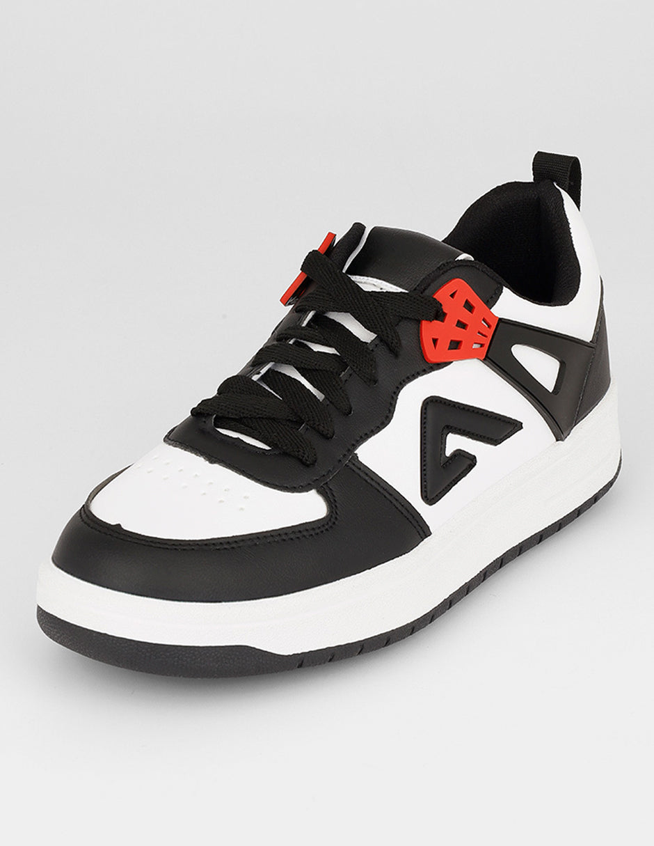 Tenis con cordones  Agle en Piel vegana – Negro