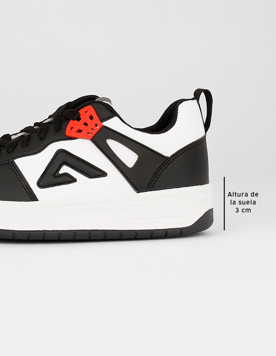 Tenis con cordones  Agle en Piel vegana – Negro