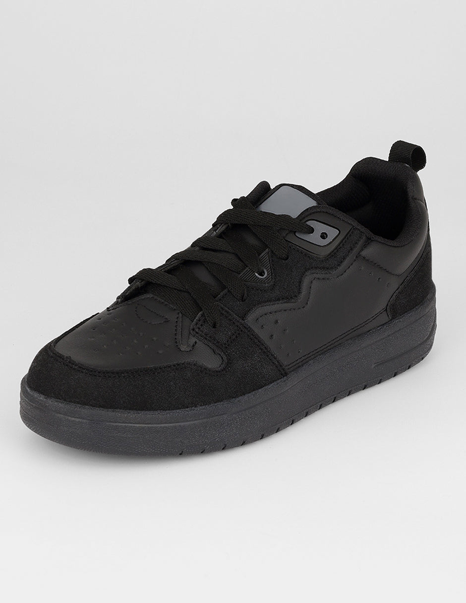 Tenis con cordones  Agle en Piel vegana – Negro