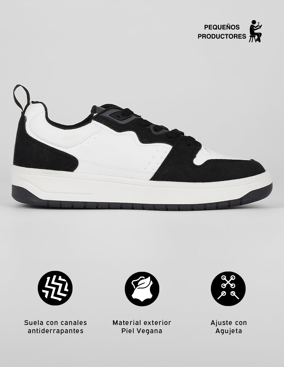 Tenis con cordones Agle en Piel vegana – Blanco