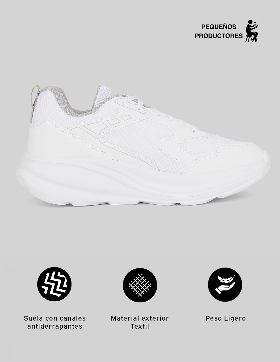 Tenis para entrenamiento  Agle en Textil – Blanco