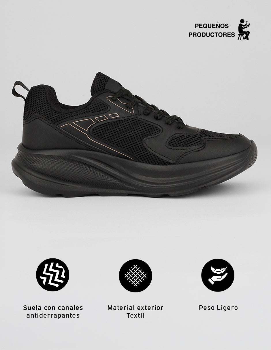 Tenis para entrenamiento  Agle en Textil – Negro