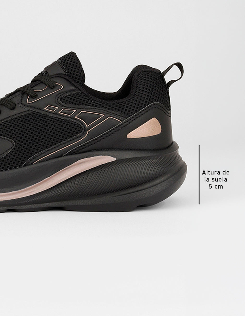 Tenis para entrenamiento  Agle en Textil – Negro