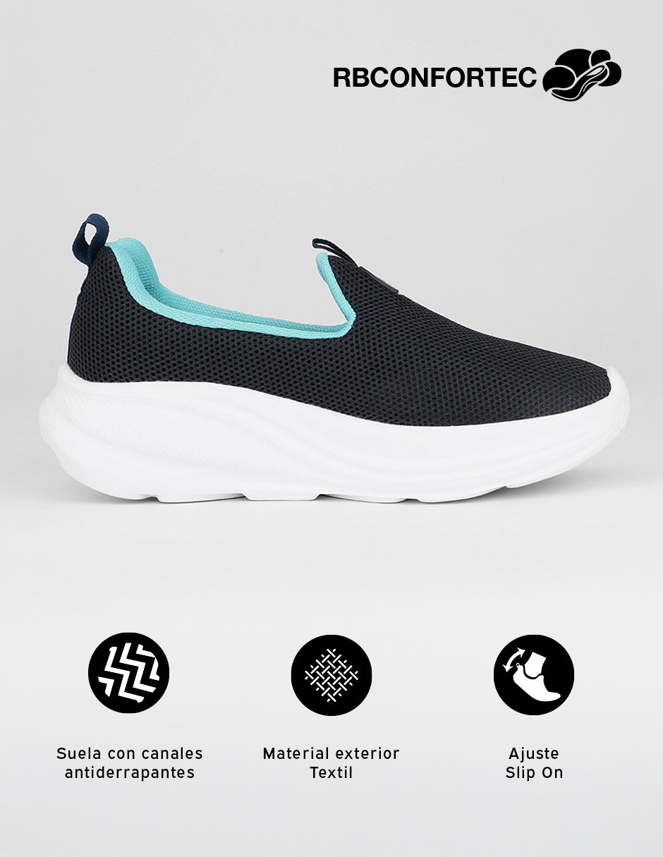 Zapatos de confort Comfy en Textil – Azul
