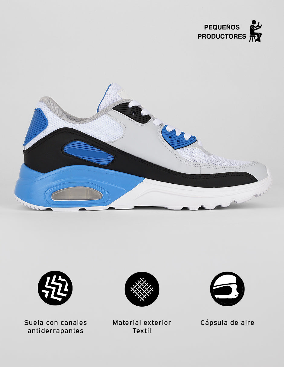 Tenis tipo deportivo Agle en Textil – Azul