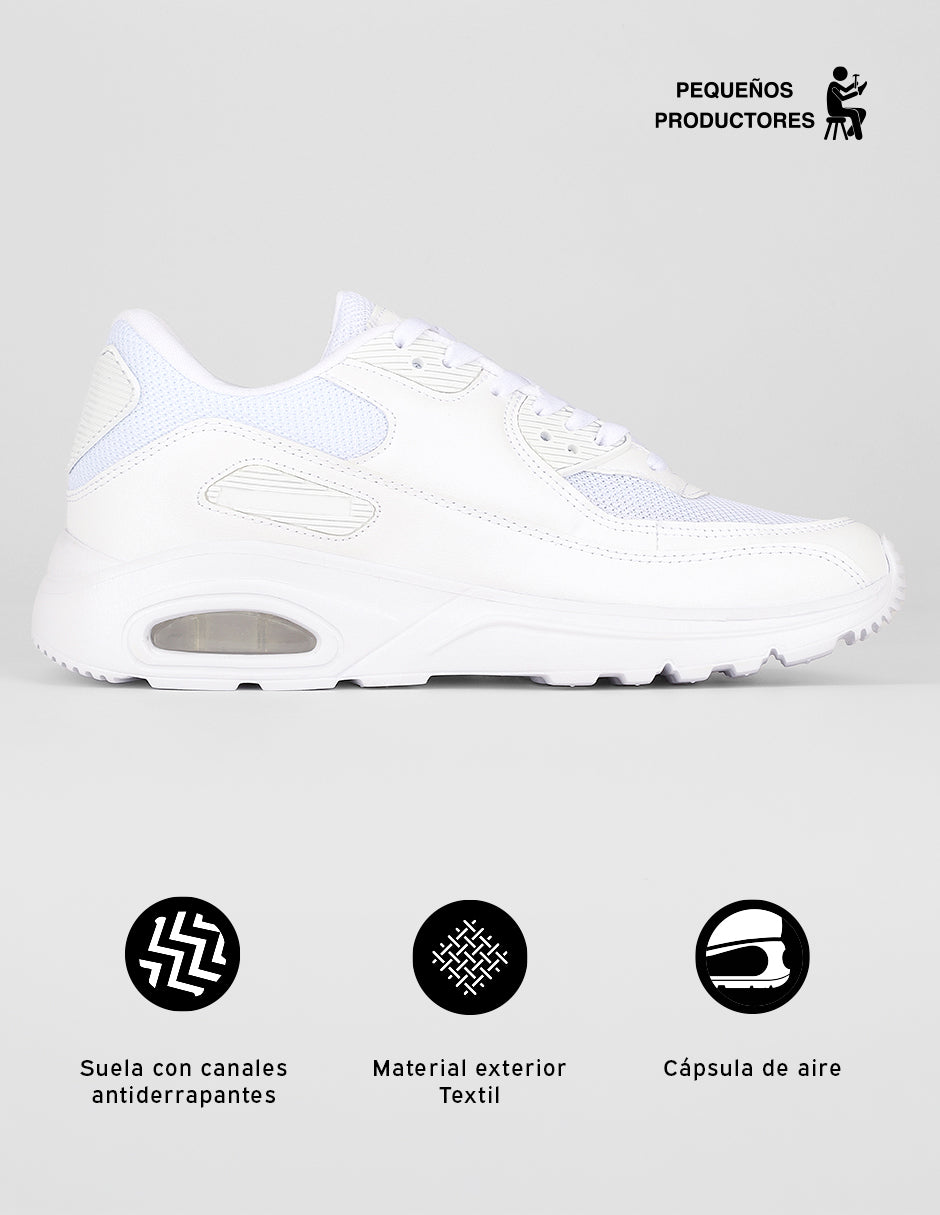 Tenis tipo deportivo Agle en Textil – Blanco