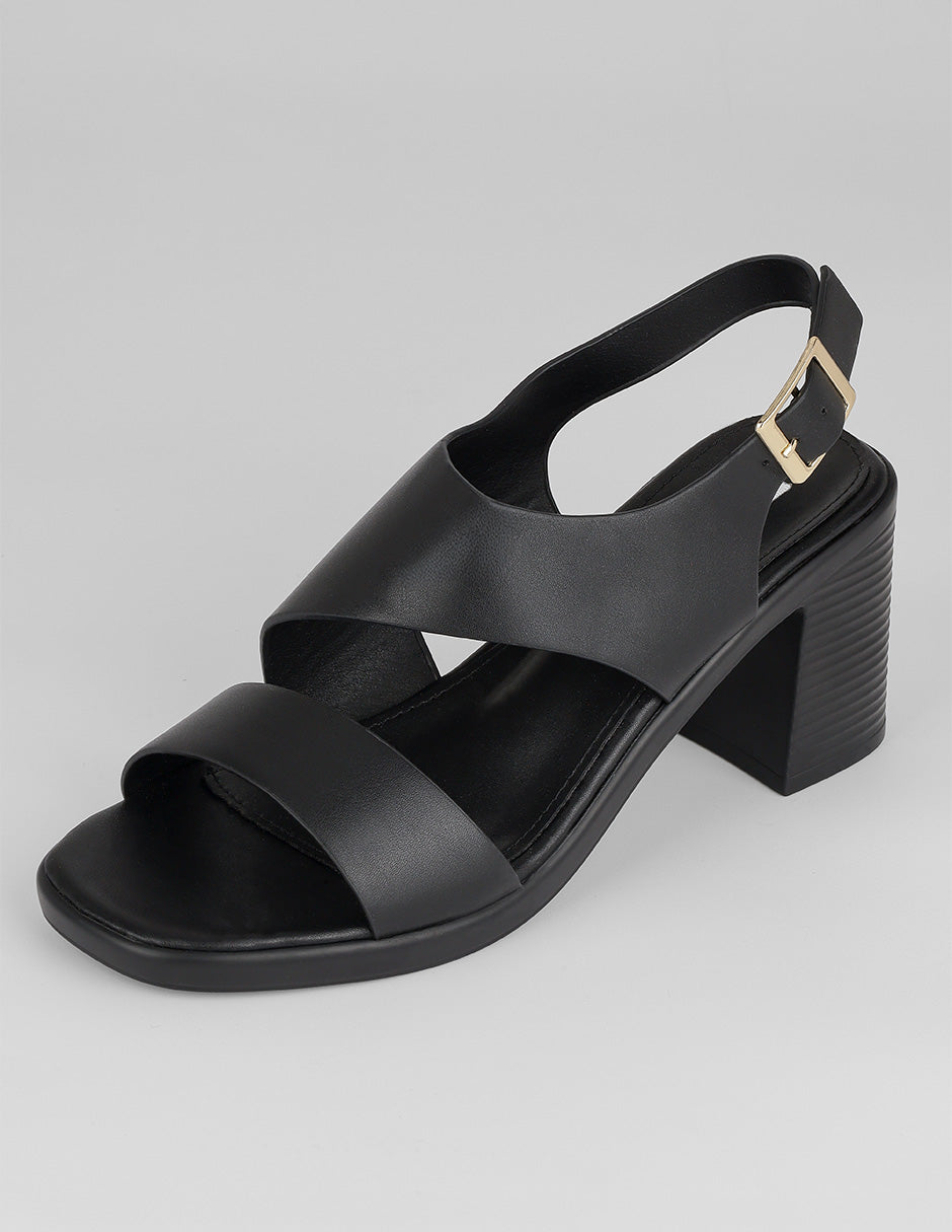 Sandalia con tacón Nevada en Sintético – Negro