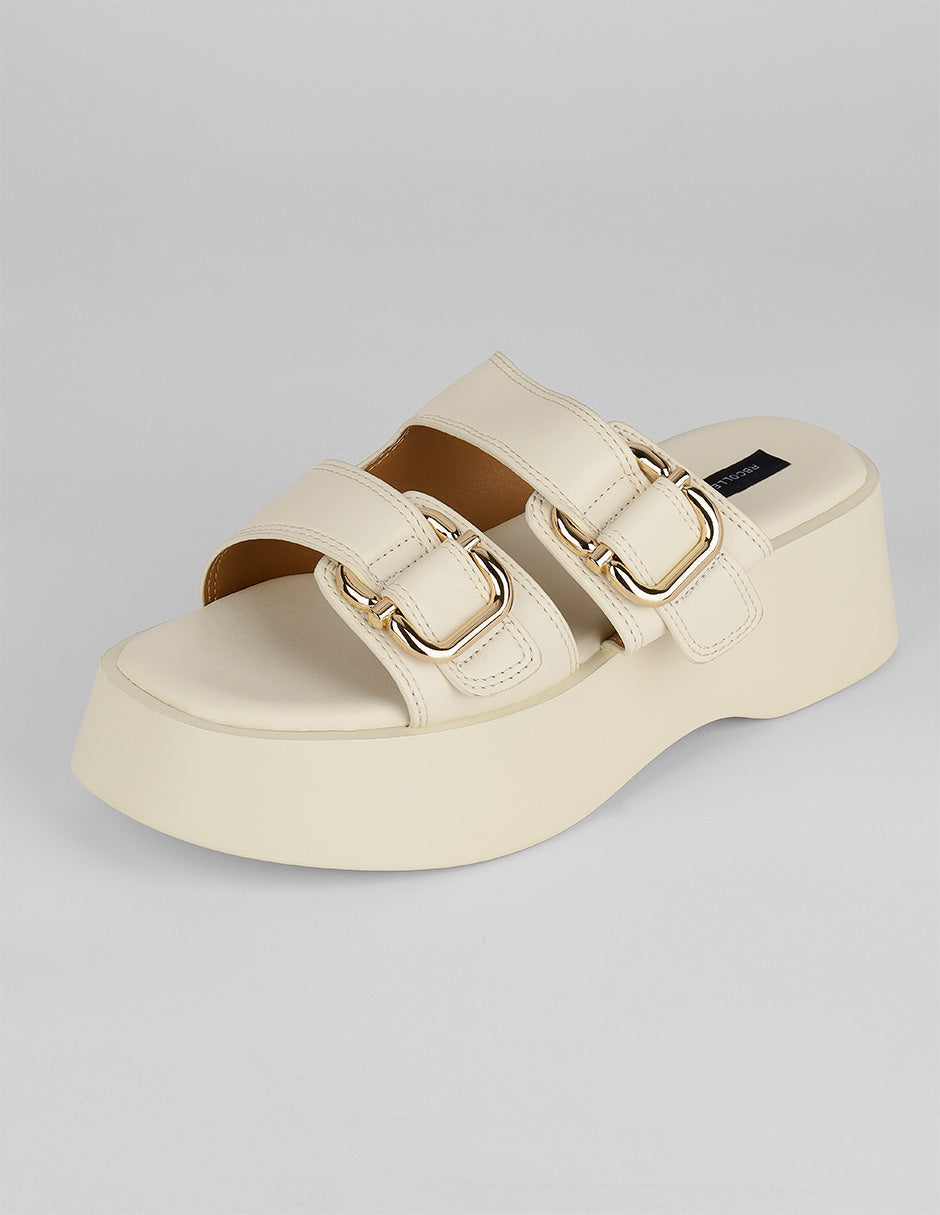 Sandalias con plataforma Yuri en Piel vegana – Beige