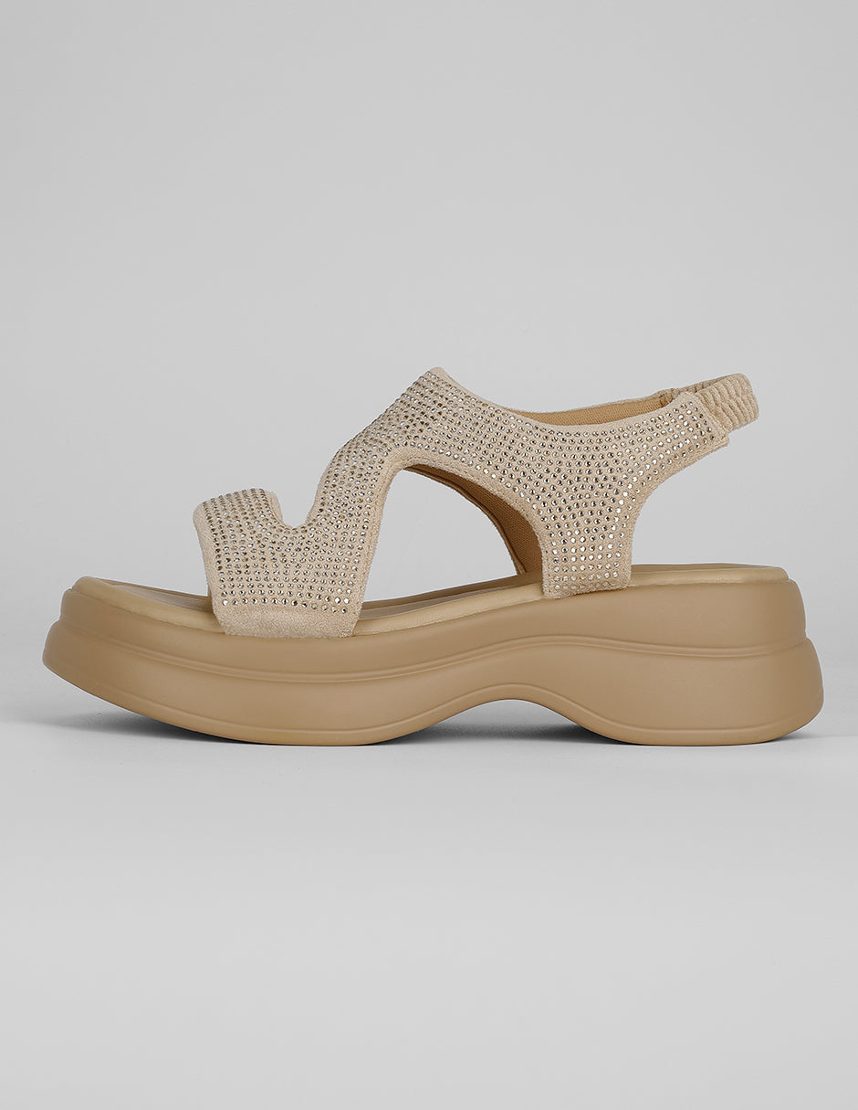 Sandalias de piso Exterior Sintético Color Beige Para Mujer De RBCOLLECTION