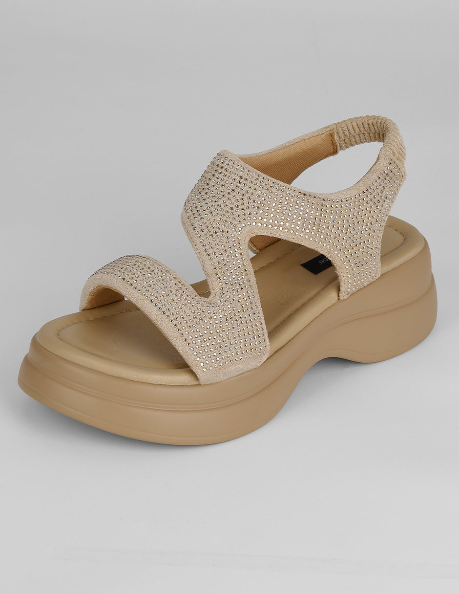 Sandalias de piso Comfy en Sintético – Beige