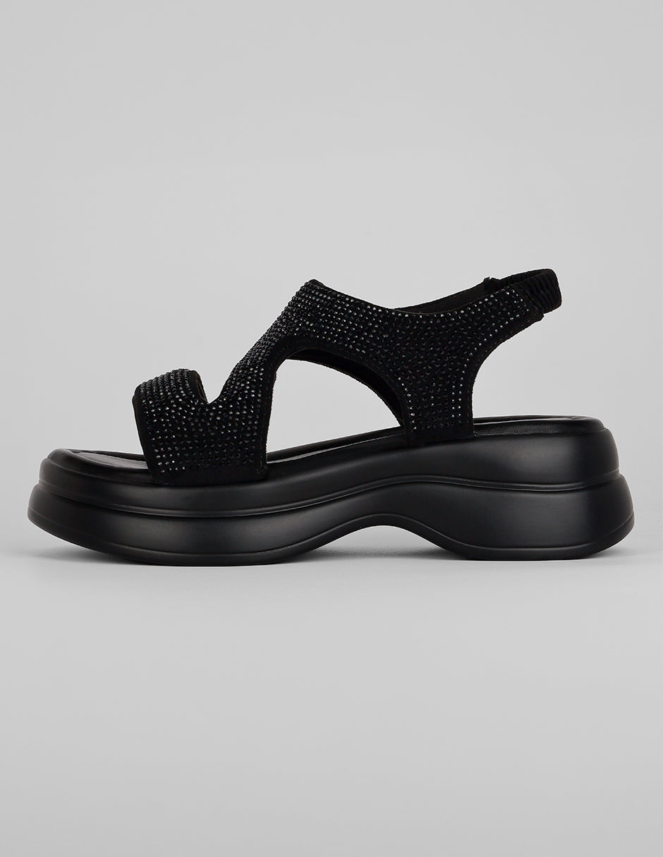 Sandalias de piso Exterior Sintético Color Negro Para Mujer De RBCOLLECTION