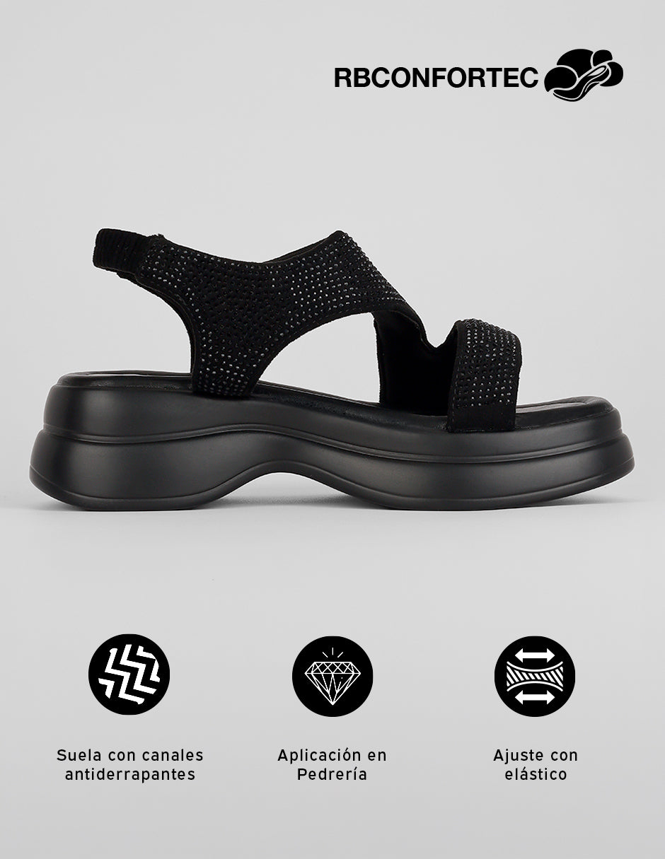 Sandalias de piso Comfy en Sintético – Negro