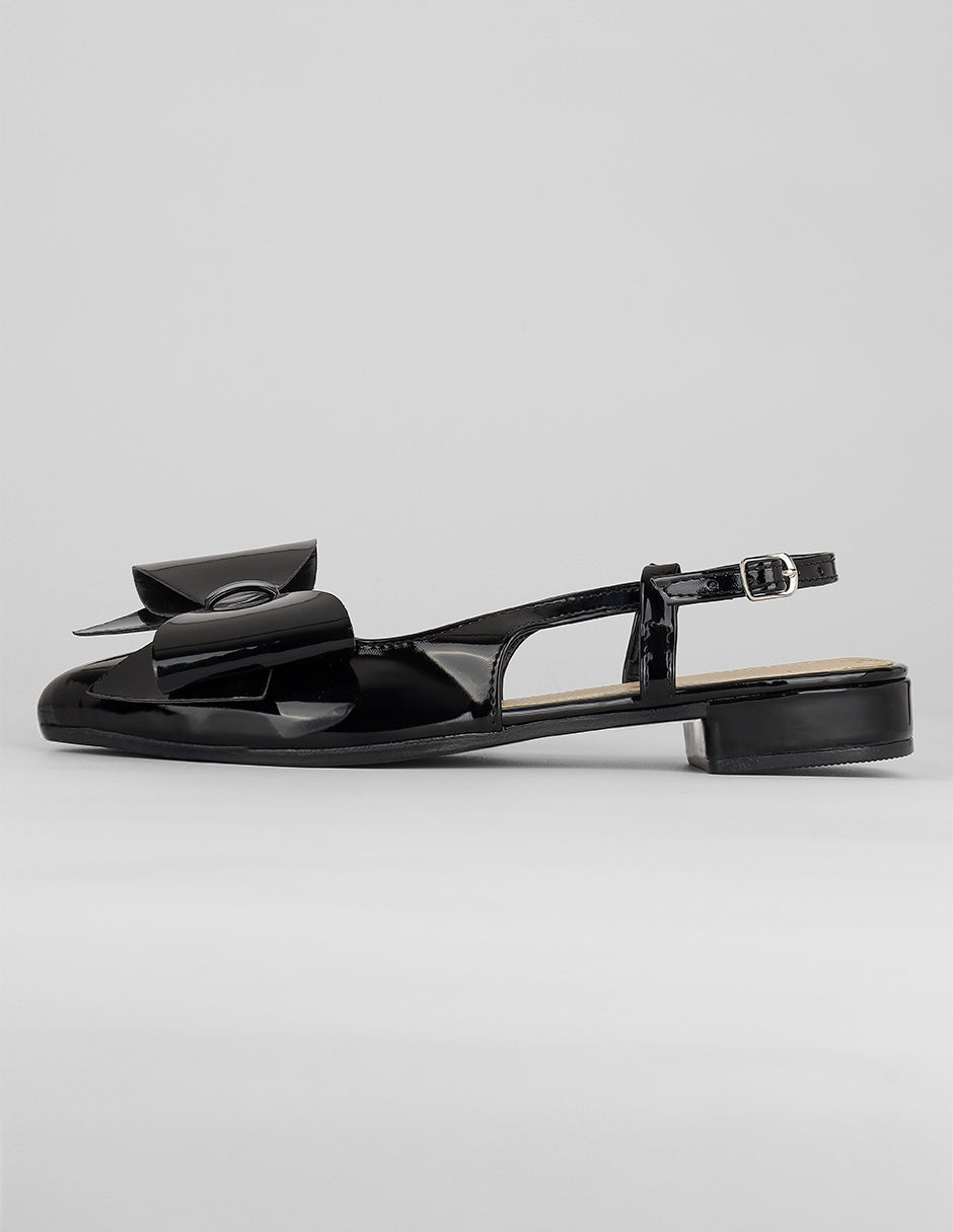 Flats clásicas Exterior Charol Color Negro Para Mujer De RBCOLLECTION