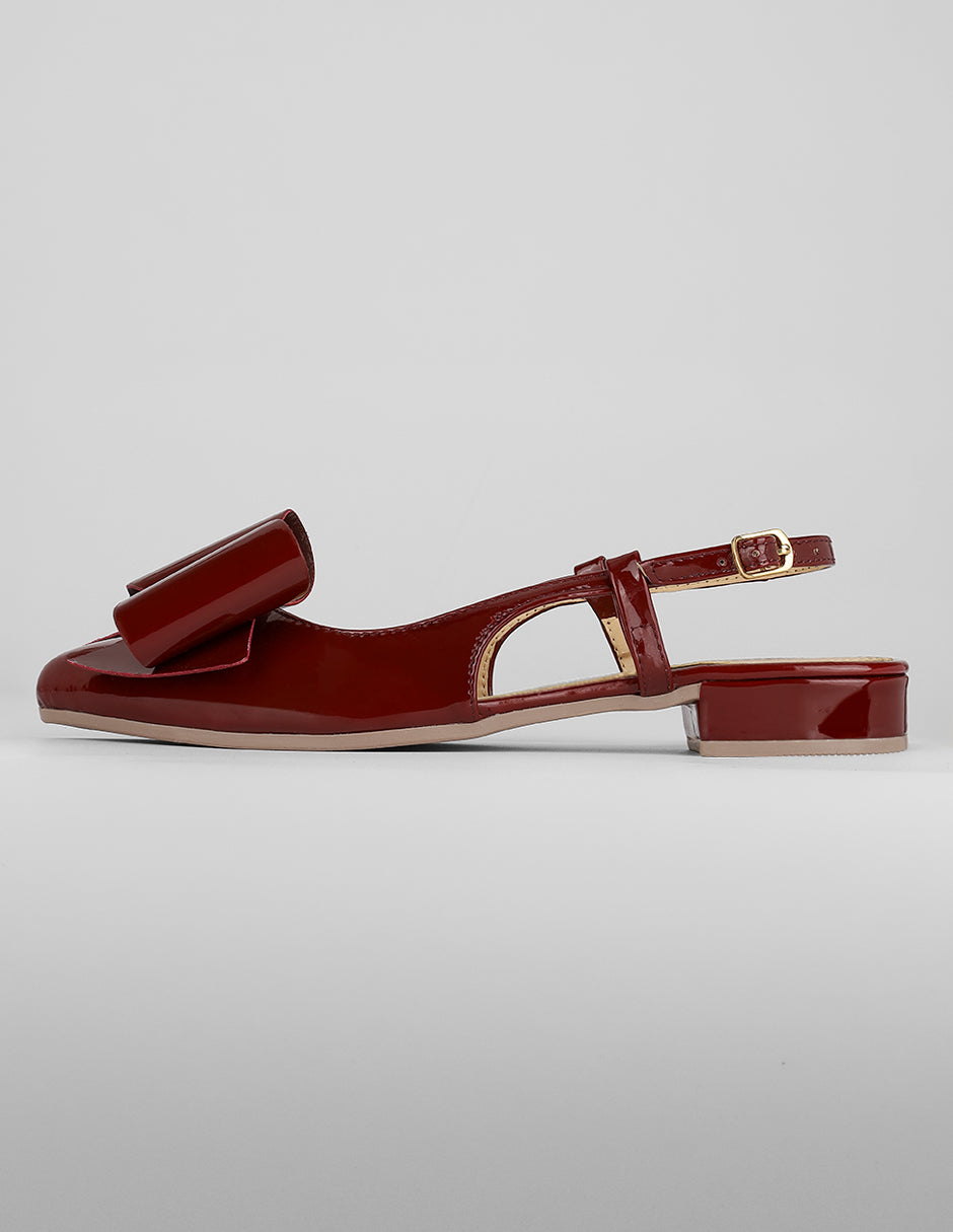 Flats clásicas Exterior Charol Color Vino Para Mujer De RBCOLLECTION